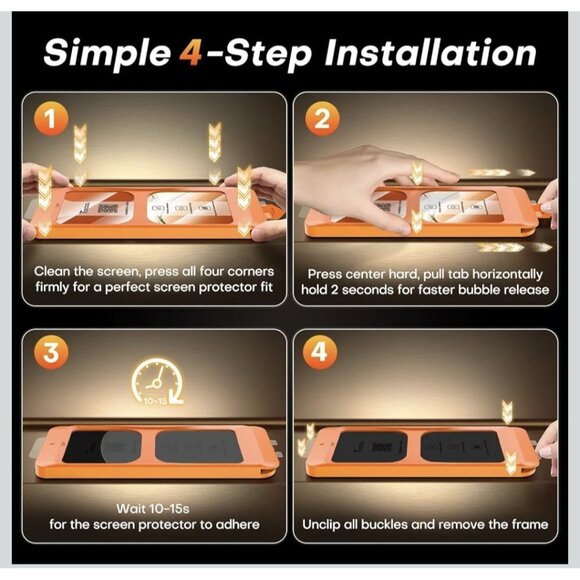 iPhone 16Pro/17 Screen Protector 6.3 inch 9H Hardness Military Grade 2 Pack - Picture 10 of 10